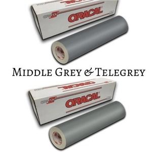 2 Pack 12"x 1 Yard Oracal 651 MIDDLE GREY & TELEGREY Cricut Hobby Craft Vinyl